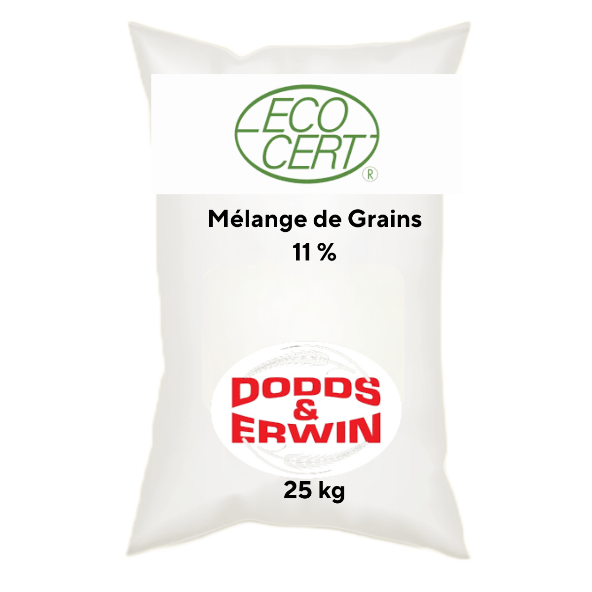 Mélange de Grains Biologique 11 % - 25 kg (Non Taxable) - Ma Poule Express