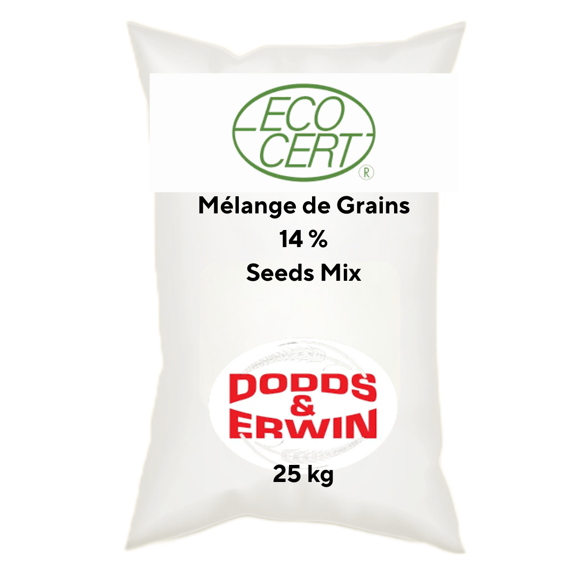 Mélange de Grains Biologique 14 % - 25 kg (Non Taxable) - Ma Poule Express