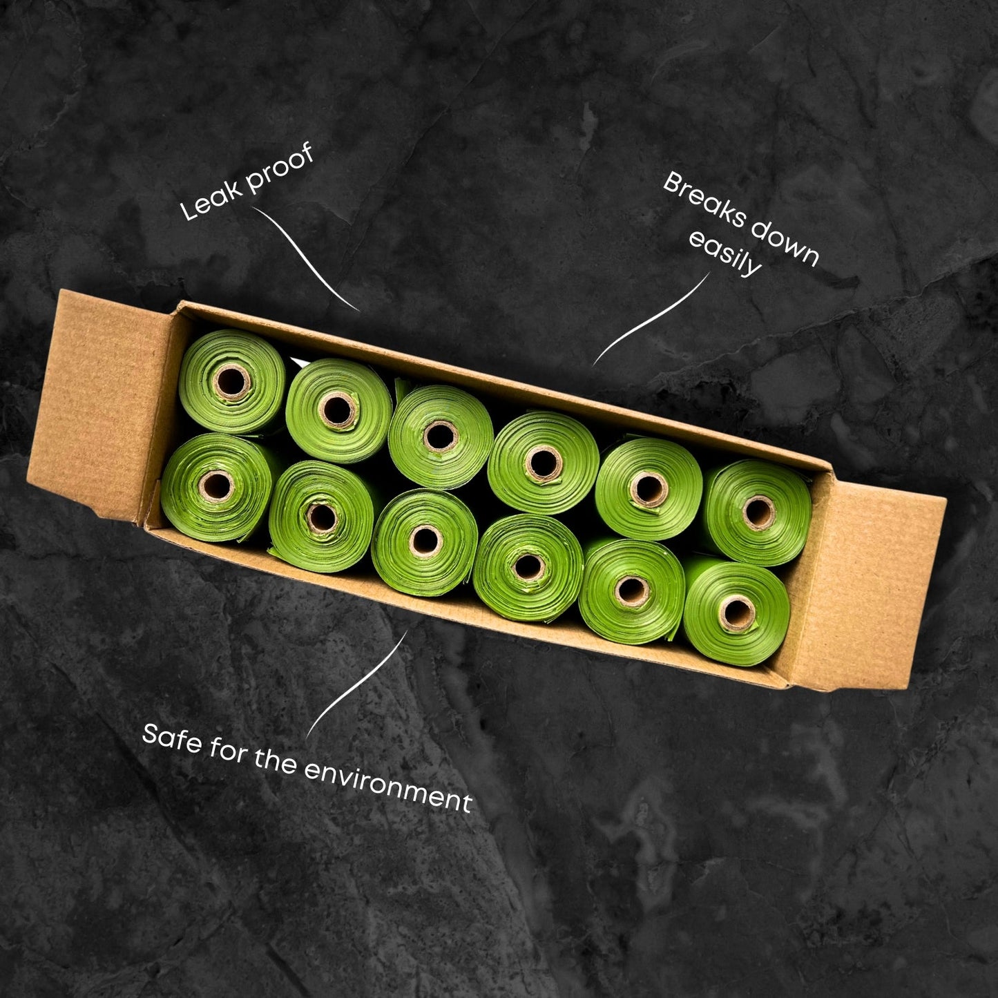 360 sacs verts | 24 Rouleaux de sacs à déjections biodégradables et respectueux de l'environnement - Ma Poule Express