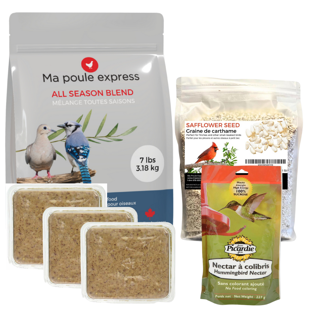 Kit Complet "Refuge d’Oiseaux" – Gâteries et Graines pour Oiseaux Sauvages