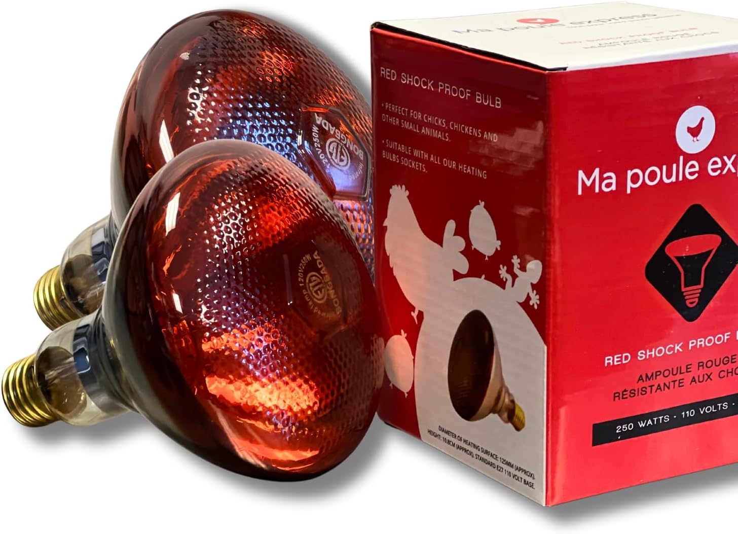 Ampoule résistante aux chocs - 250 W - Ma Poule Express