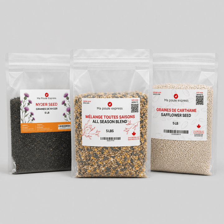 Combo Oiseaux Sauvages – 3 Mélanges de Graines Premium 5 lb | Offre de Juillet - Ma Poule Express