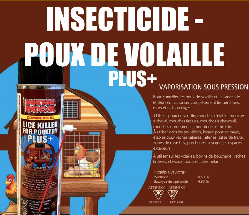 Doktor doom Insecticide - traitement efficace contre les poux - Ma Poule Express