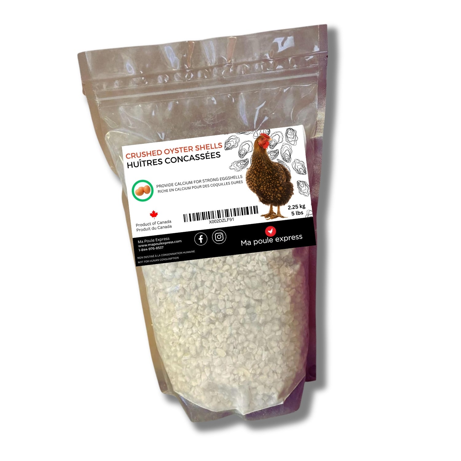 Écailles d'Huîtres Concassées - Complément de Calcium - Ma Poule Express