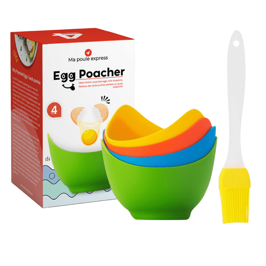 Ensemble de 4 récipients en silicone Ma Poule Express™ pour Œufs Pochés - Ma Poule Express