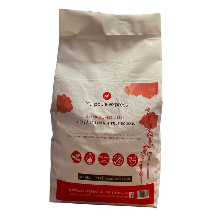 Litière de tofu pour poussins à la lavande - Ma Poule Express