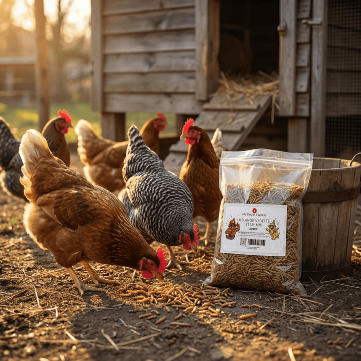 Mélange Vedette - Vers de farine et larves de mouche séchés 5 LBS - Ma Poule Express