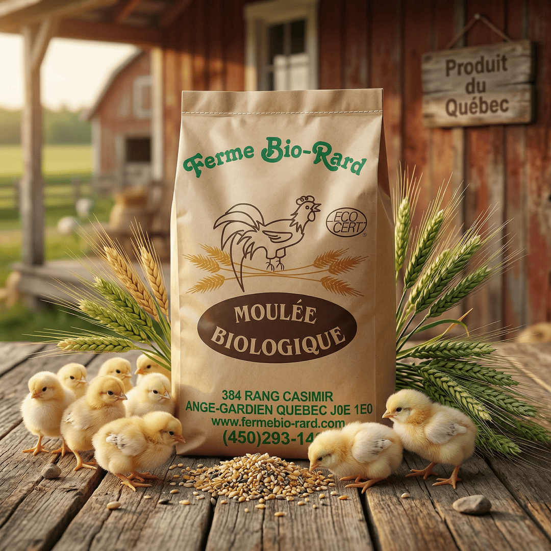 Moulée Début Poulet Biologique – Ferme Bio - Rard | 25 kg (NON TAXABLE) - Ma Poule Express