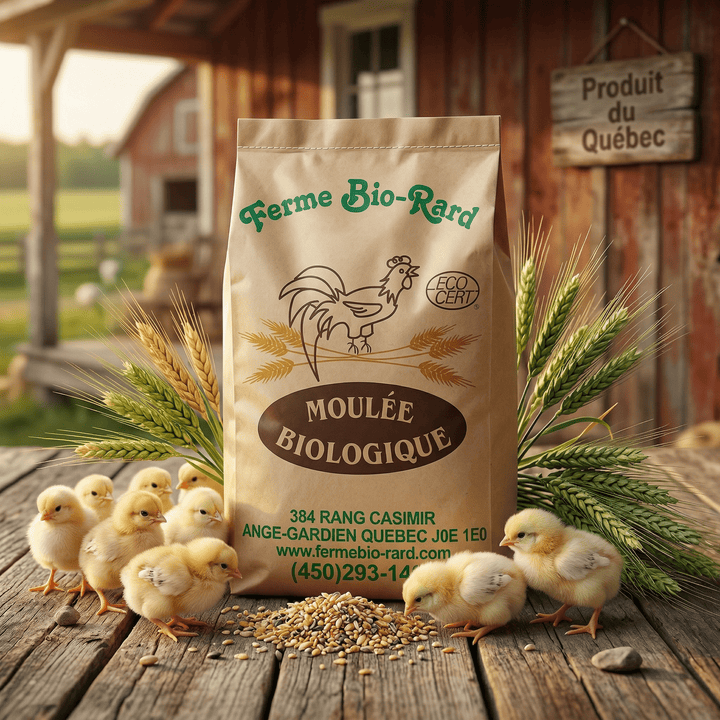 Moulée Début Poulet Biologique – Ferme Bio - Rard | 25 kg (NON TAXABLE) - Ma Poule Express