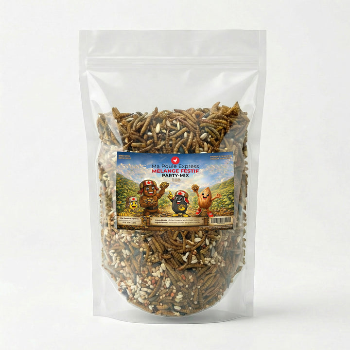 Party Mix - Mélange de grains et d'insectes - Ma Poule Express