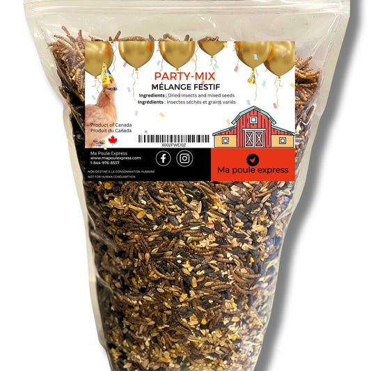 Party Mix - Mélange de grains et d'insectes - Ma Poule Express