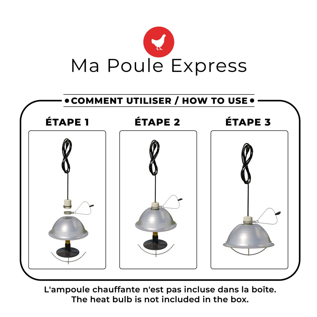 Socle aluminium avec pince - 10 pouces - PAQUET DE 4 - Ma Poule Express