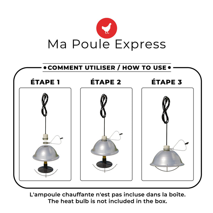 Socle aluminium avec pince - 10 pouces - PAQUET DE 4 - Ma Poule Express