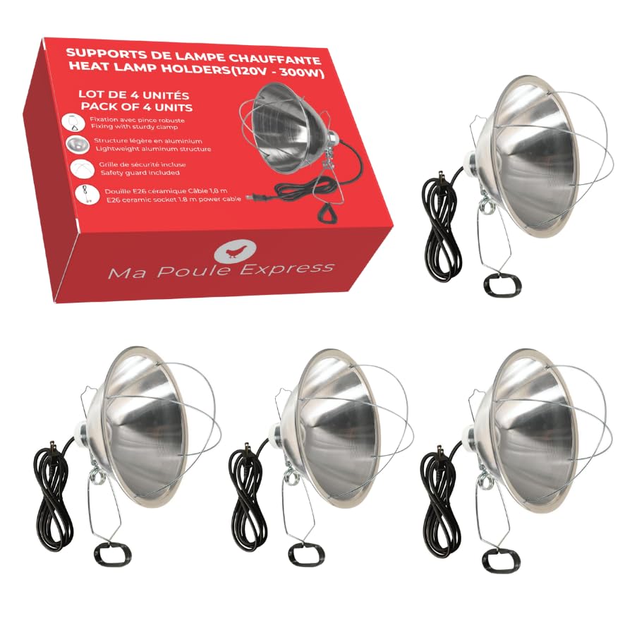 Socle aluminium avec pince - 10 pouces - PAQUET DE 4 - Ma Poule Express