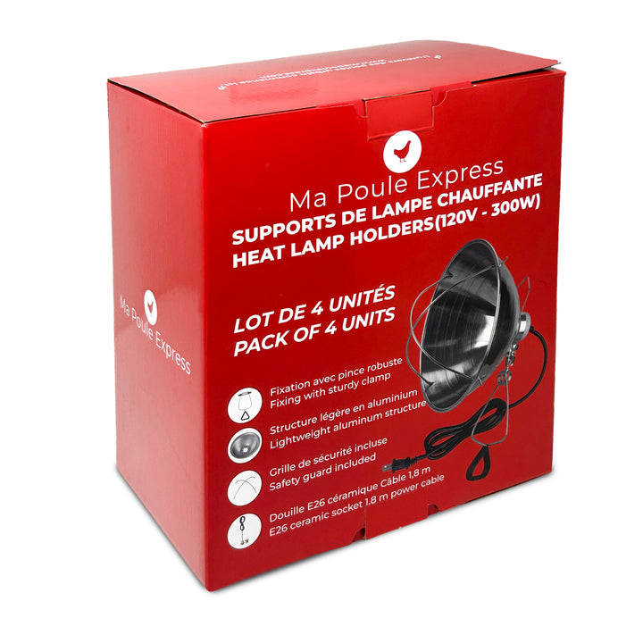 Socle aluminium avec pince - 10 pouces - PAQUET DE 4 - Ma Poule Express