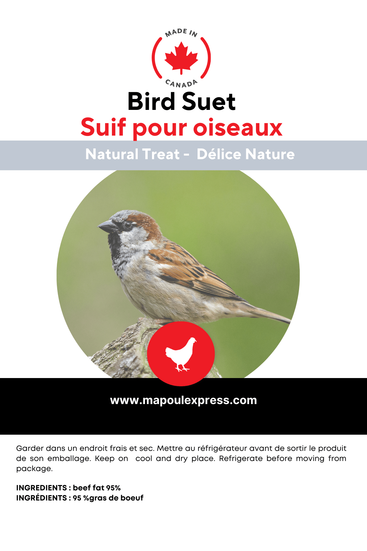 Suif délice nature - Ma Poule Express