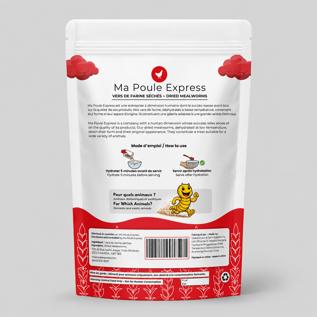 Vers de farine séchés 8 oz (227 g) – Petit format | Ma Poule Express - Ma Poule Express
