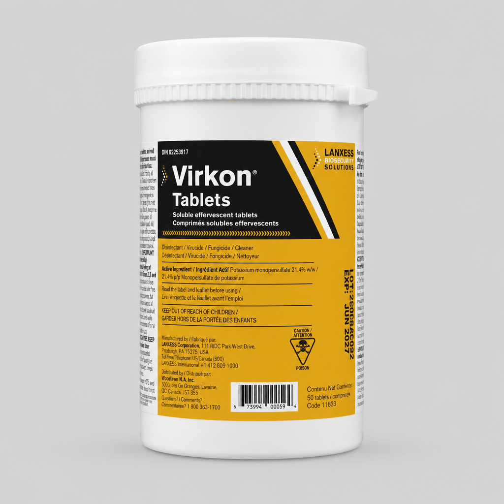 Virkon® – Comprimés désinfectants effervescents | Virucide, fongicide et nettoyant – 50 comprimés - Ma Poule Express
